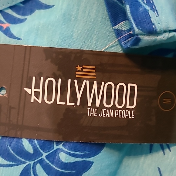 HOLLYWOOD BRAND BLUE WOMENS TANK TOP WITH FLAMINGOS SIZE MEDIUM - Picture 13 of 13